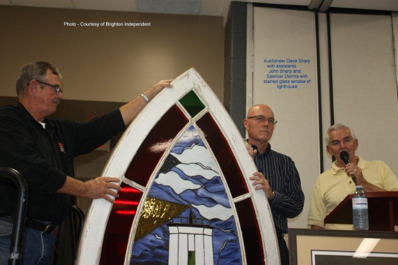 Live Auction Lighthouse Stained Glass window